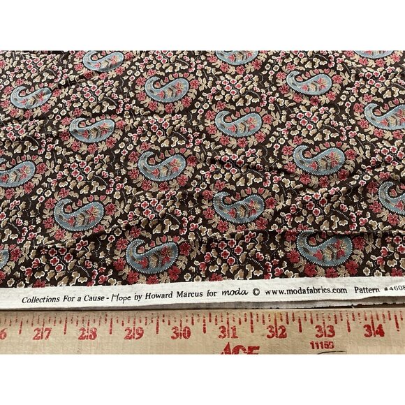 Howard Marcus "Hope" for Moda Fabrics Pattern 46082 Cotton Brown Paisley Print - Picture 3 of 8